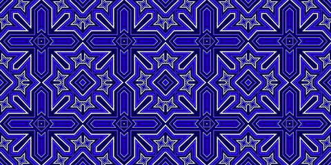 Seamless pattern banner blue and white. Merry Christmas. Happy New Year. Frost and snowflakes pattern