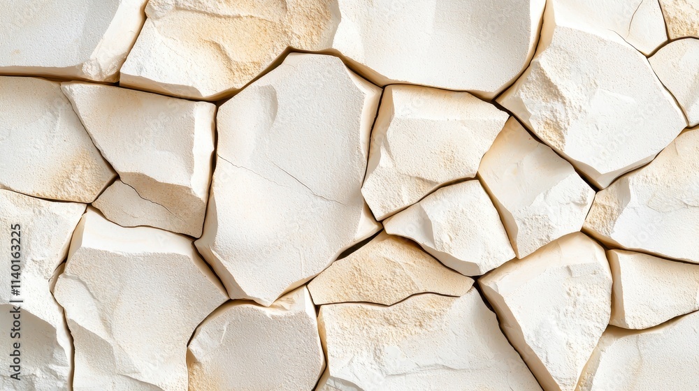Aufkleber textured white stone wall with irregular shapes for background and design use