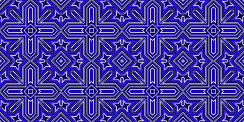 Seamless pattern banner blue and white. Merry Christmas. Happy New Year. Frost and snowflakes pattern