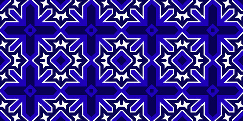 Seamless pattern banner blue and white. Merry Christmas. Happy New Year. Frost and snowflakes pattern