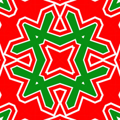 Seamless square pattern red and green. Christmas pattern green and red. Merry Christmas. Happy New Year.