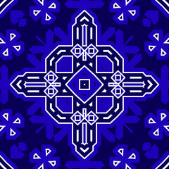 Seamless square pattern blue and white. Frost texture pattern. Merry Christmas. Happy New Year.