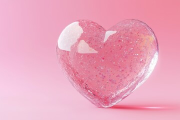 Fototapeta premium 3d render of glass heart 