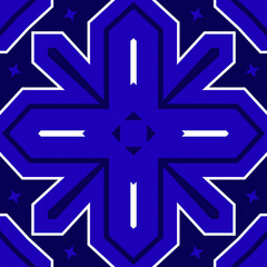 Seamless square pattern blue and white. Frost texture pattern. Merry Christmas. Happy New Year.