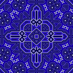 Fototapeta premium Seamless square pattern blue and white. Frost texture pattern. Merry Christmas. Happy New Year.