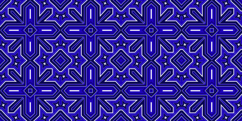 Seamless pattern banner blue and white. Merry Christmas. Happy New Year. Frost and snowflakes pattern