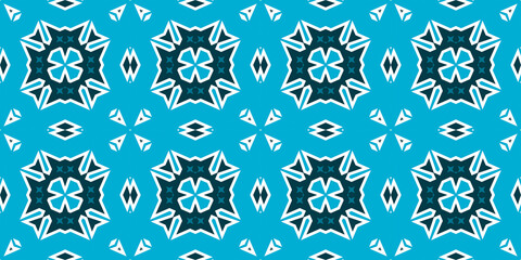 Seamless pattern banner blue and white. Merry Christmas. Happy New Year. Frost and snowflakes pattern