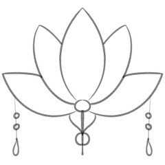 Minimalist Lotus Flower Illustration