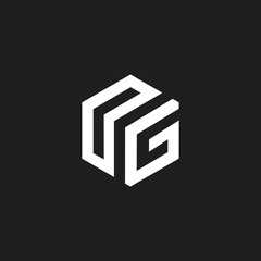 abstract letter OG or GO logo modern unique and luxury logo pattern, polygon shape line art monogram and white color on black background.