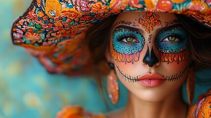 Day of the Dead traditional dress, vibrant colors, remembering the departed 