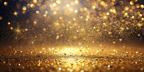 Golden Glitter Celebration Shimmering Confetti and Sparkling Lights Background