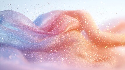 Obraz premium A lively wave design with abstract shapes, soft gradients, and sparkling elements.