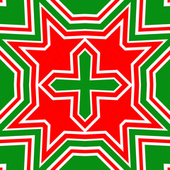 Seamless square pattern red and green. Christmas pattern green and red. Merry Christmas. Happy New Year.