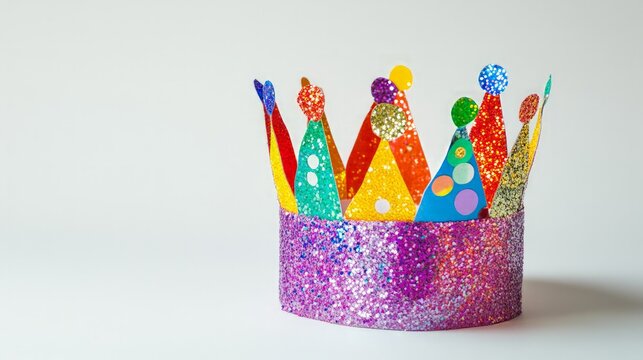 Colorful Paper Crown for Child's Birthday Celebration Craft