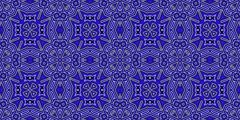 Seamless pattern banner blue and white. Merry Christmas. Happy New Year. Frost and snowflakes pattern