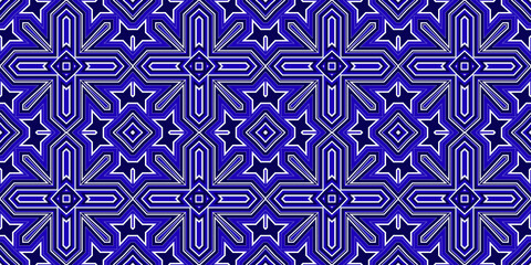 Seamless pattern banner blue and white. Merry Christmas. Happy New Year. Frost and snowflakes pattern