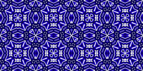 Seamless pattern banner blue and white. Merry Christmas. Happy New Year. Frost and snowflakes pattern