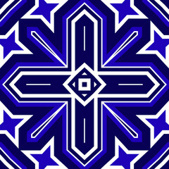 Seamless square pattern blue and white. Frost texture pattern. Merry Christmas. Happy New Year.