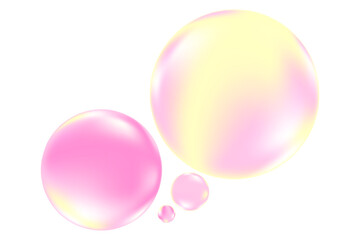 Glowing 3D light pink lip oil droplets or shower gel bubbles isolated, transparent background. Liquid spilled serum blob for natural cosmetic.