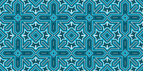 Seamless pattern banner blue and white. Merry Christmas. Happy New Year. Frost and snowflakes pattern