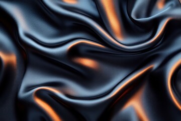 Obraz premium Luxurious Dark Gray Silk Fabric with Warm Light Highlights