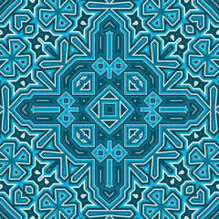 Seamless square pattern blue and white. Frost texture pattern. Merry Christmas. Happy New Year.