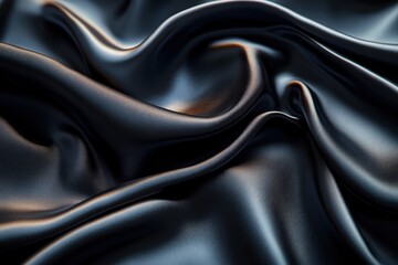 Fototapeta premium Close-up of Draped Dark Gray Silk Fabric