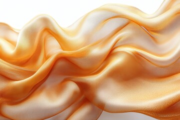 Obraz premium Golden silk fabric flowing in the wind against a transparent background, PNG file for Photoshop. --ar 3:2 --style raw --stylize 750 --v 6.1 Job ID: 81b0477f-a39b-491c-8bbd-cc14fd56b1e2