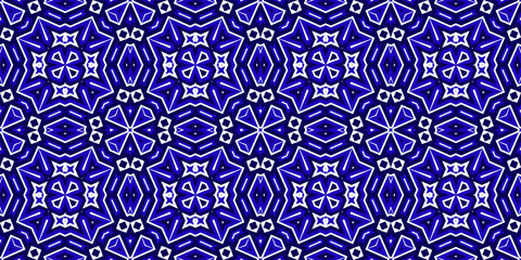 Seamless pattern banner blue and white. Merry Christmas. Happy New Year. Frost and snowflakes pattern