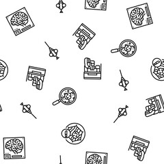 cancer treatment chemotherapy vector seamless pattern thin line illustration