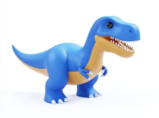 Obraz premium A 3D illustration of an abstract blue T-Rex.