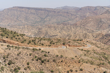 Landscape panorama view of highlands of northern Ethiopia