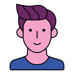 Male Avatar Flat Icon Isolated On White Background