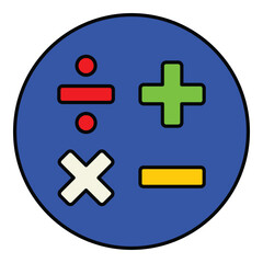 Math Symbols Flat Icon Isolated On White Background
