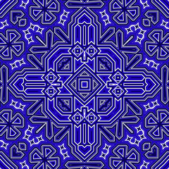 Seamless square pattern blue and white. Frost texture pattern. Merry Christmas. Happy New Year.