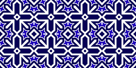 Seamless pattern banner blue and white. Merry Christmas. Happy New Year. Frost and snowflakes pattern