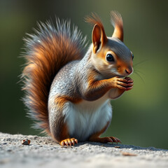 Obraz premium A photorealistic depiction of a squirrel with intricate fur details