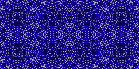 Seamless pattern banner blue and white. Merry Christmas. Happy New Year. Frost and snowflakes pattern