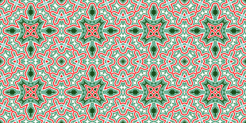 Seamless pattern banner red and green. Festive red and green Christmas pattern. Merry Christmas. Happy New Year.