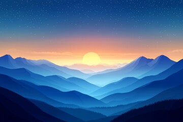 Obraz premium The sunrise was incredibly beautiful, showcasing luxurious soft gradient orange and gold clouds bathed in sunlight against a blue sky, making it a perfect background. In the evening, the twilight