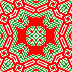 Seamless square pattern red and green. Christmas pattern green and red. Merry Christmas. Happy New Year.