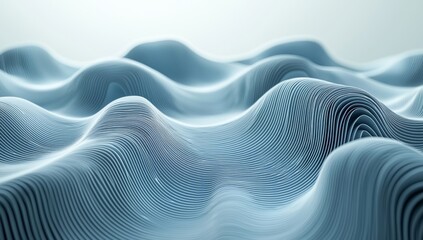 Abstract waves in varying shades of blue, with a luxurious, dynamic, and smooth feel, trendy blue and white background and wallpaper.