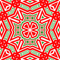Seamless square pattern red and green. Christmas pattern green and red. Merry Christmas. Happy New Year.