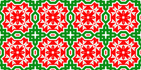 Seamless pattern banner red and green. Festive red and green Christmas pattern. Merry Christmas. Happy New Year.