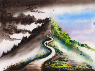 Journey of transformation: walking from darkness to light on a symbolic path