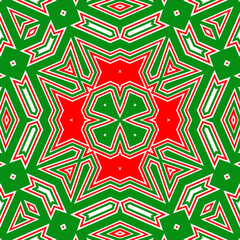 Seamless square pattern red and green. Christmas pattern green and red. Merry Christmas. Happy New Year.