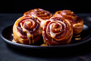 12 maple bacon cinnamon swirls