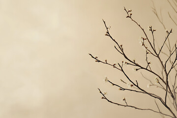 branches of a tree with off white background