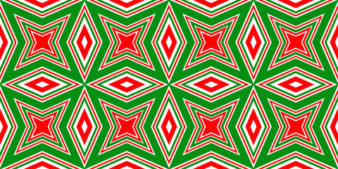Seamless pattern banner red and green. Festive red and green Christmas pattern. Merry Christmas. Happy New Year.