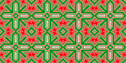 Seamless pattern banner red and green. Festive red and green Christmas pattern. Merry Christmas. Happy New Year.